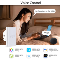 Bilihondim Zigbee Télécommande Murale Blanche à Panneau Tactile en Verre, Variateur Sans Fil Neutre 1 Canal avec Commande Vocale