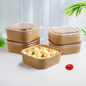 Einweg-Kraftpapier-Schüssel zum Mitnehmen <span class=keywords><strong>Poke</strong></span> Bowl mit Deckel Suppen-Kraftpapier-Schüssel - Product Image 4