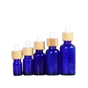 Flacons compte-gouttes avec bouchons en bambou, forme cylindrique, pour sérum de soin de la peau, usage cosmétique - Product Image 5
