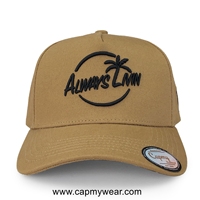 Topi bisbol kustom pribadi katun cokelat 100%, desain baru topi bisbol balita bordir 3d kualitas tinggi 5 Panel