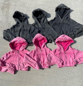 Felpa personalizzata in cotone Applique Vintage con toppa e ricamata Top Crop Full Face con Zip giacca da donna con cappuccio - Product Image 1