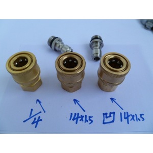 High Pressure Washer Quick Connector 14x1.5 M14 Stainless Steel Copper Bushing Union Garden Joint Adapter - Product Image 3