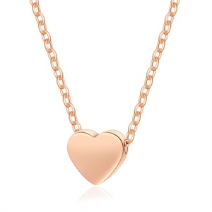 Cute Jewelry Heart Pendant <b>Choker</b> Necklace Stainless Steel Blank Heart Necklace - Product Image 3