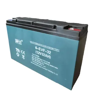 12V 32AH 6-EVF-32 Free Manutenção Lead Acid Battery para bicicleta elétrica triciclo elétrico