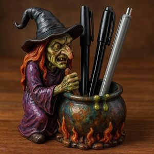 Portalápices con forma de caldero de bruja, figurita de resina, organizador de escritorio, decoración de oficina, regalo - Product Image 3