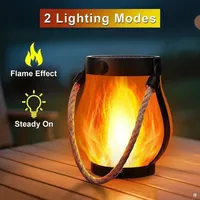 Lampes solaires à flamme vacillante, lanterne solaire suspendue, décoration de patio, de véranda, de jardin, lumière de camping, décoration de table extérieure