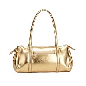 Bolso de hombro plateado metálico para mujer con asa y cierre de cremallera, moderno, para uso diario, para todas las estaciones, bolsos de diseñador para mujer - Product Image 5