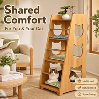 Arbre à chat en bois massif avec plateau en sisal : peu encombrant, antidérapant, jouet griffoir pour chat, griffoir pour arbre à chat.