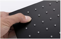 FEIDU Moderne Pommeau de Douche Carré Noir en Acier Inoxydable 10/12 Pouces à Jet Pluie Économiseur d'Eau avec Fixation Murale