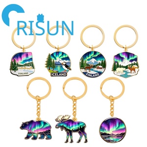 Llavero Metálico Personalizado con Holograma de Aurora Boreal, Recuerdo de Viaje de <span class=keywords><strong>Alaska</strong></span>, Islandia y Finlandia - Product Image 1