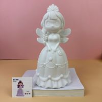 3D Ornement Blanc PVC Vinyle Figurine Fluide Art Anime Mignon Dessin Animé Ange Fille Anime Vinyle Figurine Projet pour Cadeaux DIY