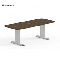 Table de réunion moderne réglable en hauteur, table de discussion de bureau assise-debout avec cadre entièrement recouvert de miroir en acier inoxydable