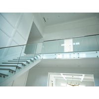 Rampe de terrasse contemporaine en acier inoxydable pour balcon intérieur en plexiglas Rampes en verre pour villa extérieure Rampes de toit et de terrasse