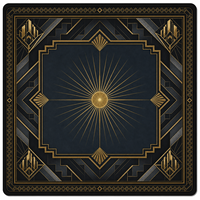 Tapis de Mahjong Américain Noir et Or Art Déco, Impression HD, en Caoutchouc, en Rouleau, Livraison Rapide pour Fêtes de Poker de Luxe et Cadeaux