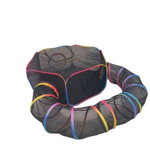 คอกกั้นสัตว์เลี้ยงแบบพกพา BSCI Factory Pop up Pet Outdoor Enclosures Rainbow Edge พร้อมกระเป๋าหิ้วและอุโมงค์ - Product Image 1
