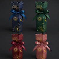 Maßgefertigte Papier-Weihnachtsknaller Duftende Hautpflege-Verpackung Flachboden-Standbox Bonbon-Geschenkbox mit Band