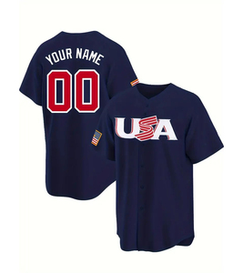 Sweat-shirt de baseball à col en V pour homme, vêtement de sport en polyester respirant, manches courtes, coupe ample, design d'entraînement en équipe, sublimation pour adulte - Product Image 1