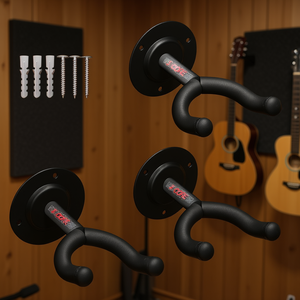Support mural pour guitare S-Core, 3 crochets rembourrés pour guitares acoustiques, classiques, électriques et basses - Product Image 2