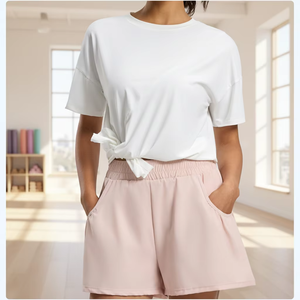 Camiseta Deportiva de Manga Corta, Holgada, Ligera, Transpirable, de Secado Rápido, de Malla Elástica/Poliéster, para Correr, Gimnasio, Yoga - Product Image 1