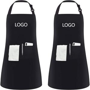 Biểu Tượng Tùy Chỉnh Màu Sắc Rắn Có Thể Điều Chỉnh Đôi Nút Nấu Ăn BBQ Làm Sạch Tạp Dề Nhà Bếp Cá Nhân Đầu Bếp Tạp Dề Với Túi - Product Image 1