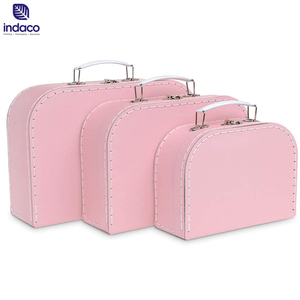 กระเป๋าเดินทางกระดาษแข็งวินเทจสีฟ้าอ่อน บรรจุภัณฑ์น่ารัก ทำมือ กระเป๋าเดินทางตกแต่งขนาดเล็ก - Product Image 6