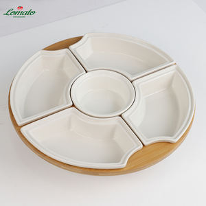 Fromage rond <span class=keywords><strong>en</strong></span> <span class=keywords><strong>bois</strong></span> <span class=keywords><strong>de</strong></span> bambou <span class=keywords><strong>de</strong></span> haute qualité Snack Petit déjeuner Salade Dessert Plateau <span class=keywords><strong>de</strong></span> fruits avec assiette <span class=keywords><strong>en</strong></span> céramique amovible Bol plats - Product Image 4