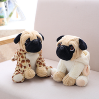 Nouveau design emulational peluche bouledogue français jouet beaux vêtements en peluche chien jouet animal en peluche pour cadeaux