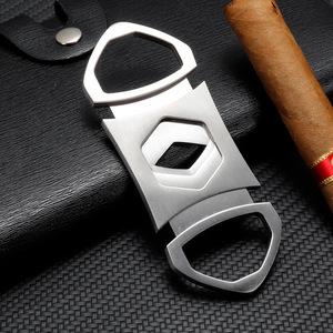 Cigar Cutter Stainless Steel Double Blade Bar Shape Manual Cigar Accessories - Product Image 2