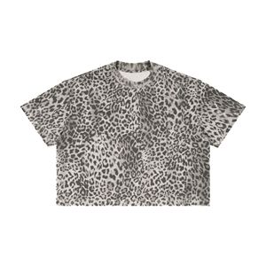 High Quality 100% Cotton Box Fit T Shirt 260gsm Men's Casual Oversized Boxy Tee 100% Cotton <b>Tshirt</b> Leopard Print Custom <b>Tshirt</b> - Product Image 1