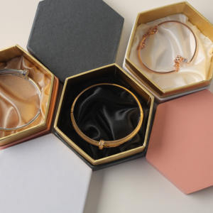 Jewelry Skincare Packaging Black Hexagon Shape Banquet Feast Wedding Favor <b>Box</b> Necklace Candies Eyelash Case Customized - Product Image 3