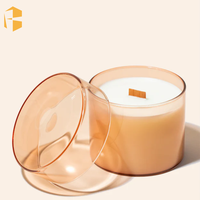 Contenants à bougies en verre borosilicate vides Fubei Living avec couvercles en verre, plusieurs couleurs et finitions, pots en vrac pour la fabrication de bougies