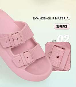 Women's Casual Double-Buckle Slide EVA <strong>Sandals</strong> Breathable Outdoor Fashionable Pillow-Feeling Thick Bottom Light Weight - Product Image 3