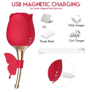 Farfalla Vibratore Rosa Forma di Aspirazione Vibratore Lingua Leccare Fiore Massaggio Masturbazione punto di G Del Giocattolo Del Sesso - Product Image 6