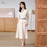 MIER XW1637+C189 Costume professionnel de haute qualité pour femmes, tailleur uni formel pour le travail au comptoir, uniforme de travail pour les trajets quotidiens, simple