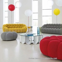 Ensemble de canapé sectionnel de football de style bulle coloré matériau en tissu adapté aux bébés canapé paresseux compressible salon d'hôtel