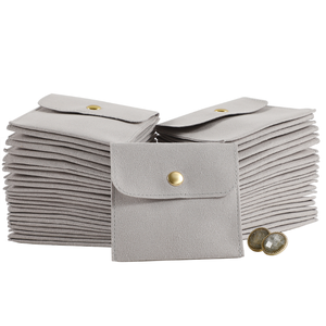 Pochette à bijoux en microfibre, pochettes à boutons pour bijoux, sans logo, pour boucles d'oreilles, bagues, bracelets, emballage, sac sans logo - Product Image 1
