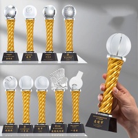 Trofeos de Cristal Metálicos Personalizados al por Mayor, Serie Deportiva, Trofeo de Cristal Impreso con UV, Diseños Personalizados