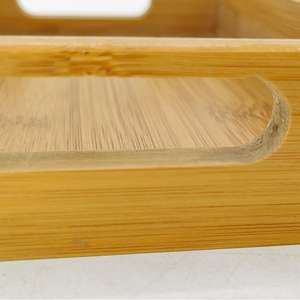 Petit plateau décoratif en bambou pour manger, plateau de fête pour servir, plateau décoratif pour comptoir de cuisine, rectangle - Product Image 4