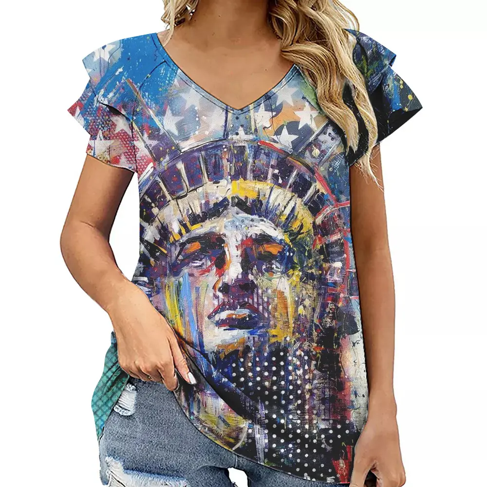 European and American Women Clothing 3d Printed T-shirts Digital Printing Tshirt All Over Print Graphic Tees For Women