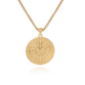 Colgante para hombre De Fleur De <span class=keywords><strong>Lis</strong></span> De acero inoxidable brújula collar De la joyería - Product Image 1