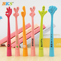 Nuevo Bolígrafo de Plástico Curvo con Diseño de Dibujos Animados Naranja, Herramienta de Escritura con Logotipo Personalizable, Tinta Negra, Marca BKS, Venta al Por Mayor
