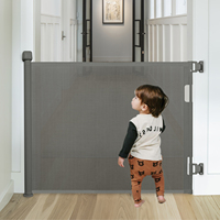 Puerta de Seguridad Retráctil para Bebés, Interior y Exterior, de Malla, ABS y PVC, Diseño Elegante, Multifuncional