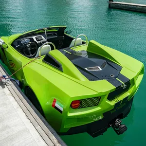 Modern Water Entertainment Floating Car Water Sport Jet Car Boat Luxury Jet Ski Car On The Water lussuosa barca in fibra di vetro