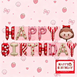 Ballons lettres « <span class=keywords><strong>Anniversaire</strong></span> » motif ours fleuri rouge et rose, bannière Joyeux <span class=keywords><strong>Anniversaire</strong></span> pour décoration de fête - Product Image 1