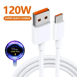 <span class=keywords><strong>Chargeur</strong></span> rapide USB Type-C 120W 6A de qualité supérieure avec câble A-C et gaine TPE - Charge rapide QC pour <span class=keywords><strong>iPhone</strong></span> 11/12/13/14 - Product Image 1