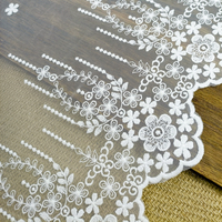 Bande de dentelle souple en tulle et maille de nylon brodée de fleurs, largeur 40,0 cm, pour robes et vêtements féminins, accessoires de couture