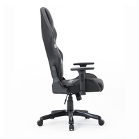 Chaise de bureau pivotante inclinable JR RACING de haute qualité, dossier haut moderne, base cinq étoiles, en cuir PU noir, pour gaming, réglable en hauteur
