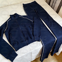 Nouveautés - Vêtements d'automne pour femmes - Logo personnalisé - Veste zippée Y2K pour femmes avec pantalon - Ensemble de survêtement décontracté pour femmes - 2 pièces