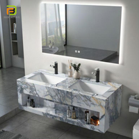 2025 luxe ardoise roche bassin flottant solide Surface salle de bain vanités Double évier salle de bain bassin armoire