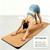 Natürliche Kork-Gummi Yogamatte 1830x610x4mm Umweltfreundlich Rutschfest Schweißresistent Heim-Fitness Großhandel Private Label Fabrik 5mm